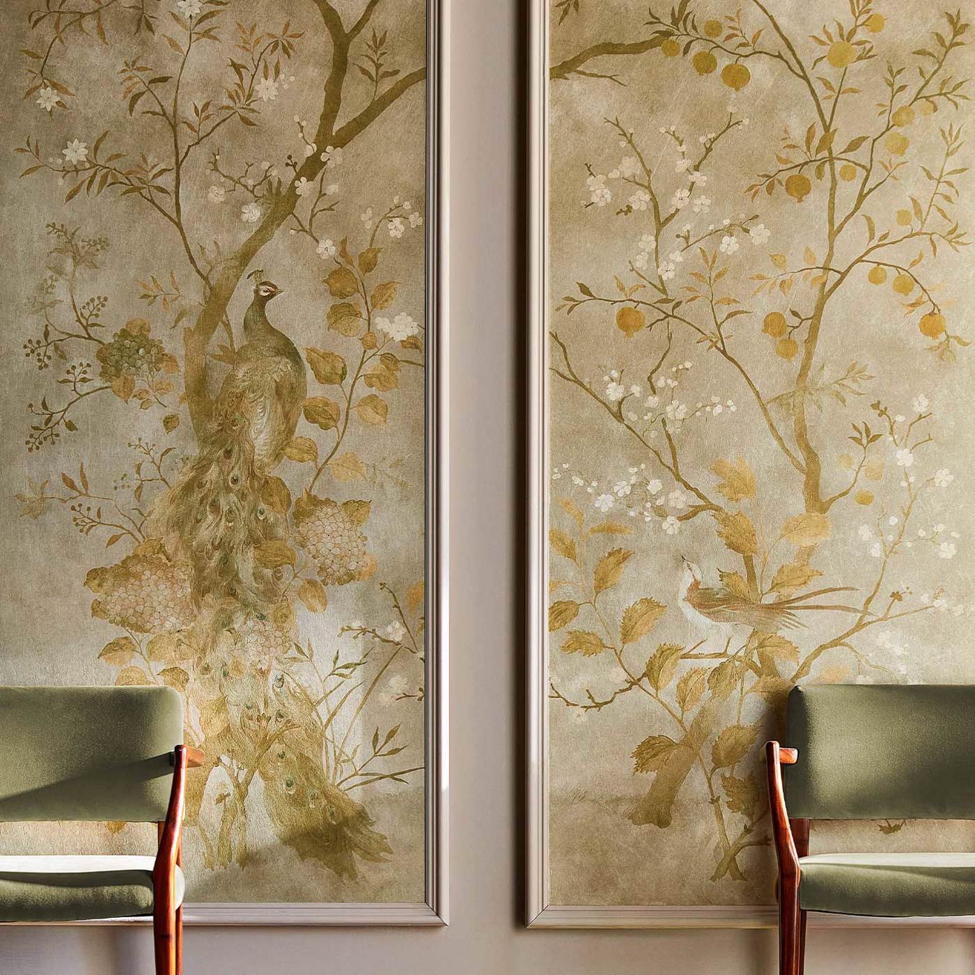 Contemporary wallpaper - DARNLEY : ROSE ABSOLUTE - Zoffany - floral pattern  / fabric look / gray