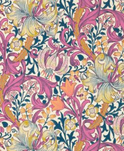 Golden Lily Wallpaper by Morris & Co in Pink Fizz