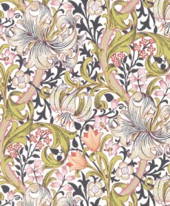 Golden Lily Wallpaper in Expresso by Morris & Co