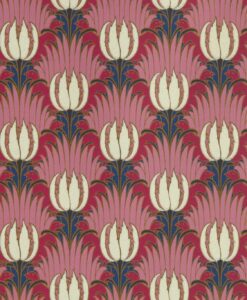 Tulip & Bird Wallpaper in Amaranth & Blush