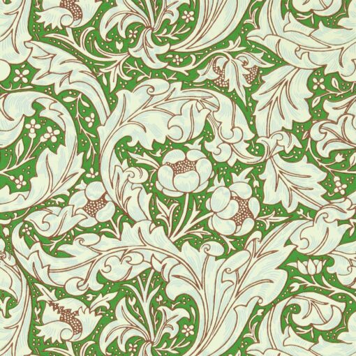 Bachelors Button Wallpaper by Morris & Co in Leaf Green and Sky