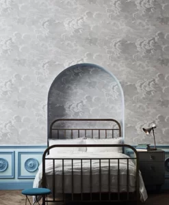 Nuvolette Wallpaper by Cole & Son in Soot and Snow