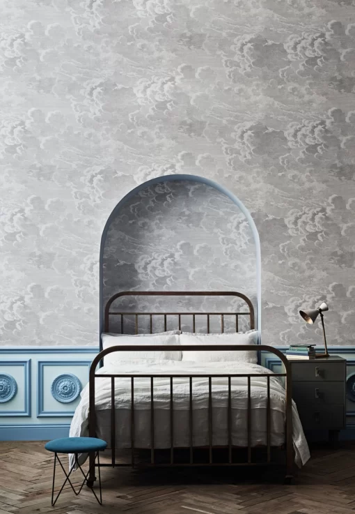 Nuvolette Wallpaper by Cole & Son in Soot and Snow