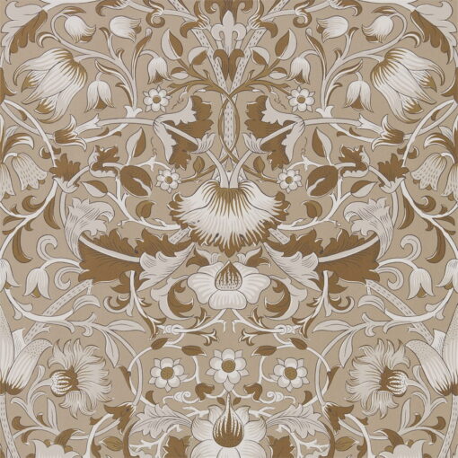 Morris & Co Pure Lodden Wallpaper in Gilver and Gold