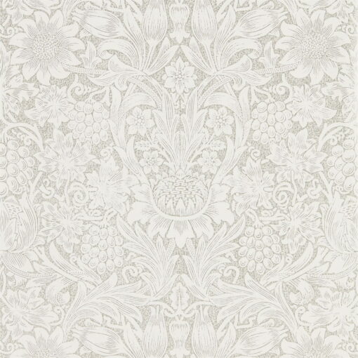 Pure Sunflower Wallpaper by Morris & Co in Chalk and Silver