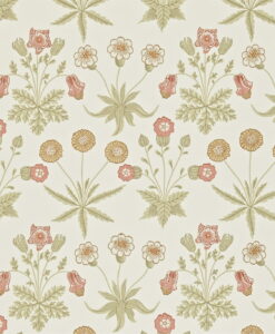 Daisy Wallpaper by Morris & Co in Coral and Manilla