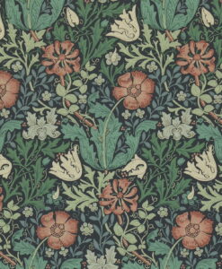 Compton Wallpaper by Morris & Co in Indigo and Russet