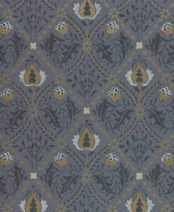 Pure Trellis Wallpaper by Morris and Co in Black Ink