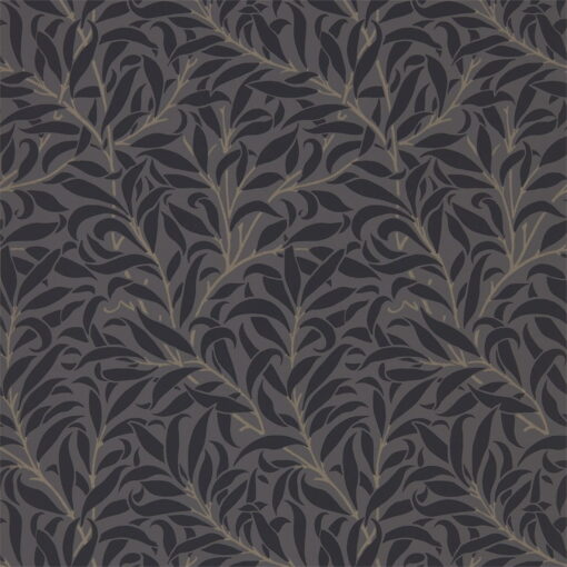 Pure Willow Boughs Wallpaper in Charcoal and Black