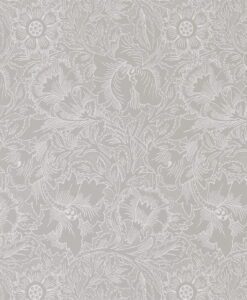Morris & Co Pure Poppy Wallpaper in Dove and Chalk