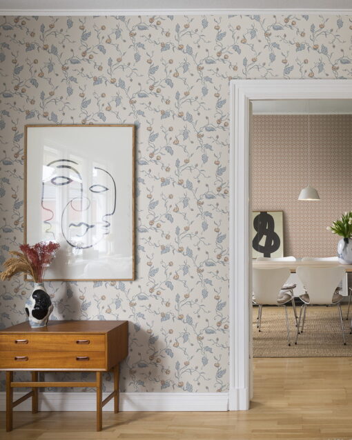 Elmire Wallpaper in Soft Blue by Sandberg Wallpaper