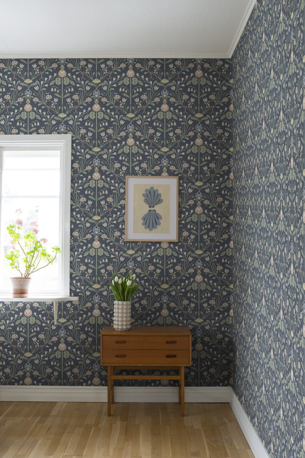 Till Carl Wallpaper in Indigo by Sandberg Wallpaper