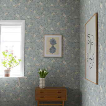 Orlena Wallpaper - Pearl - Silk Interiors Wallpaper Australia