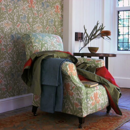 Iris Wallpaper by Morris & Co in Slate and Fennel
