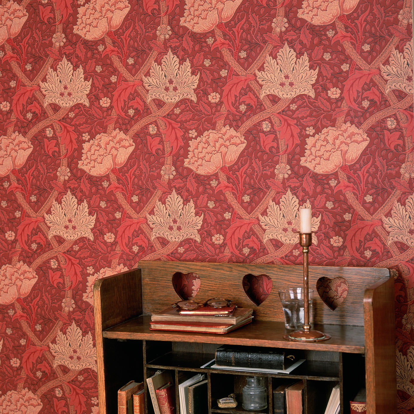 Windrush Wallpaper by Morris & Co in Dark Brick Red