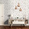 Floral Poetry Wallpaper in Light Blue
