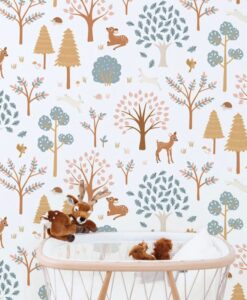 H0698 Forest Living Wallpaper with Deer