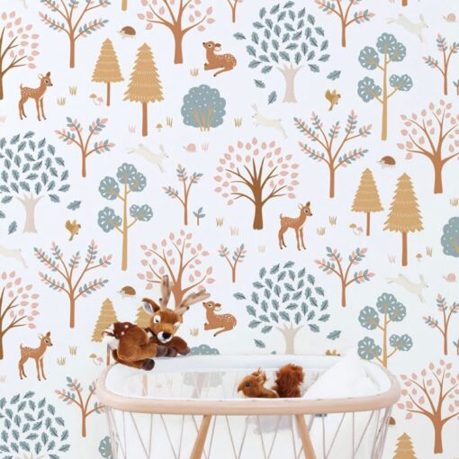 H0698 Forest Living Wallpaper with Deer