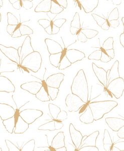 Butterflies Wallpaper by LILIPINSO in Mustard Yellow
