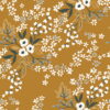 Floral Constellation Wallpaper by LILIPINSO in Mustard