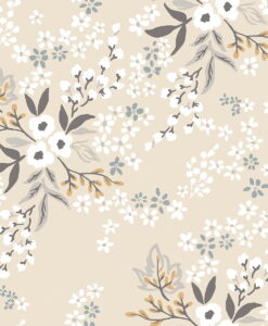 Floral Constellation Wallpaper by LILIPINSO in Wheat