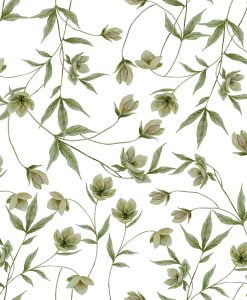 HELLEBORES Wallpaper by LILIPINSO in GREEN