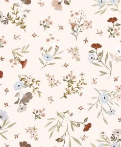 Floral Poetry Wallpaper in Light Pink