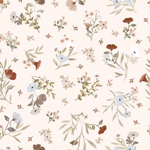 Floral Poetry Wallpaper in Light Pink