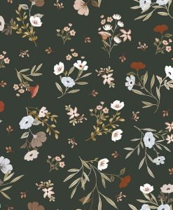 Floral Poetry Wallpaper in Dark by Lilipinso