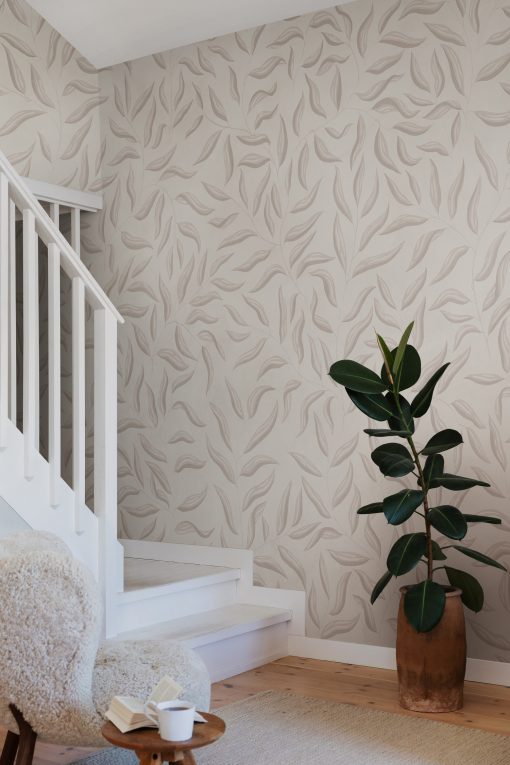 ennie Wallpaper by Sandberg Wallpaper in Hazel - Stairwell