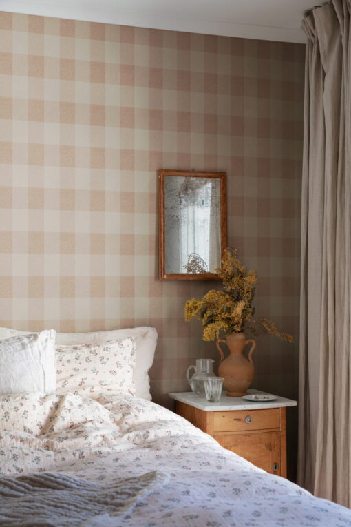 Lykke Wallpaper by Sandberg in terracotta