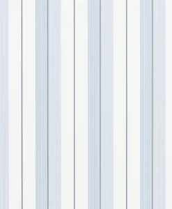 Aiden Stripe Wallpaper in Blue and White