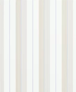 Aiden Stripe Wallpaper in Natural and Blue