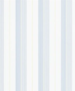 Aiden Stripe Wallpaper in Blue and Yellow