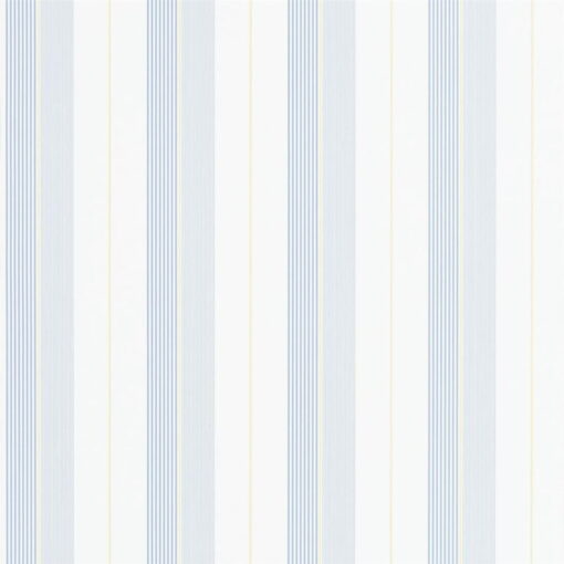 Aiden Stripe Wallpaper in Blue and Yellow