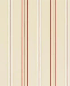 Dunston Stripe Wallpaper in Vermilion