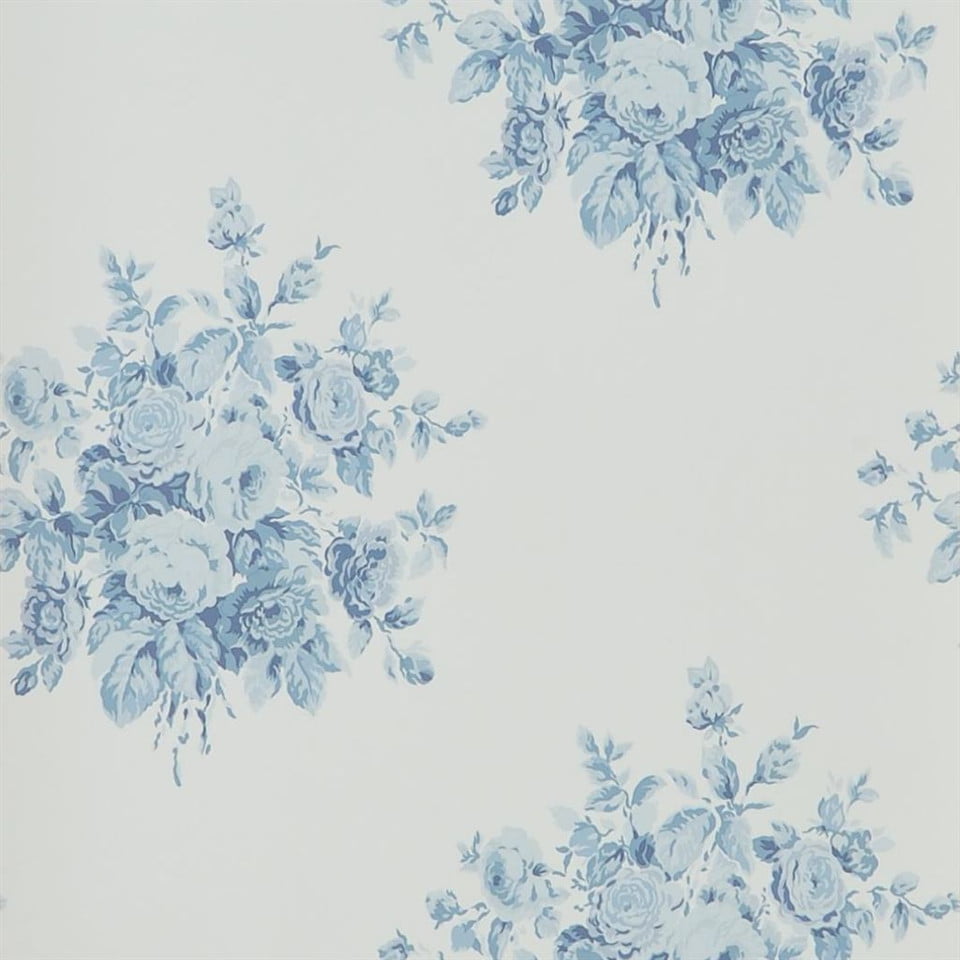 Wainscott Floral Wallpaper in Sky