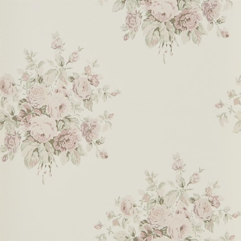 Wainscott Floral Wallpaper by Ralph Lauren in Antique Rose