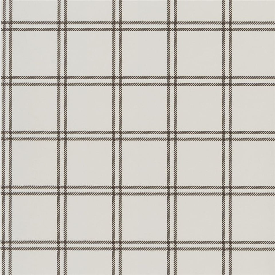 Shipley Window Pane Wallpaper by Ralph Lauren in Chocolate