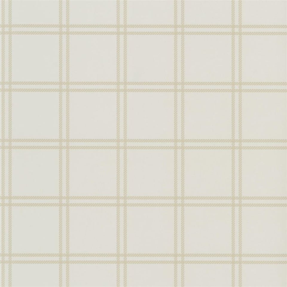 Shipley Windowpane Wallpaper in Cream by Ralph Lauren