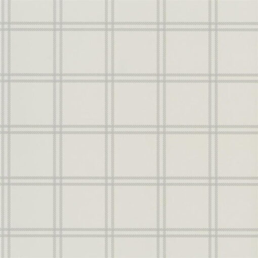 Shipley Windowpane Wallpaper in Light Grey by Ralph Lauren