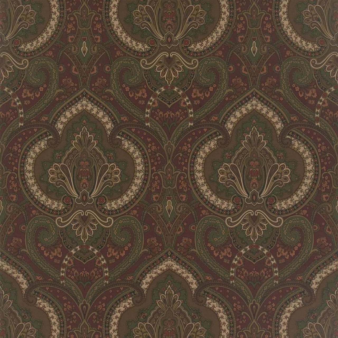 Castlehead Paisley Wallpaper in Chestnut | Silk Interiors Wallpaper ...