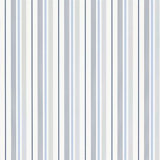 Gable Stripe Wallpaper in French Blue by Ralph Lauren