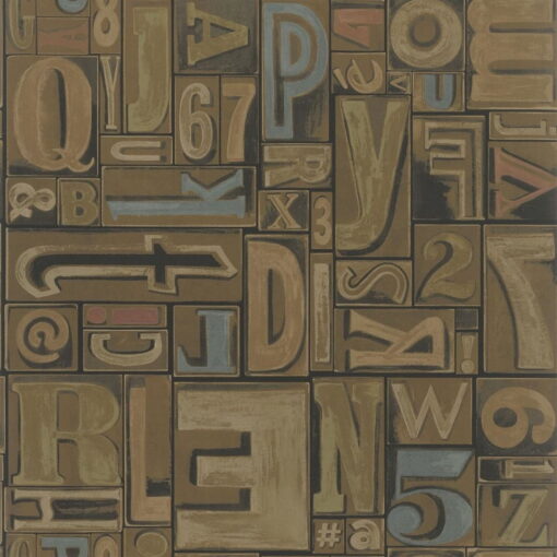 Copeley Letterpress Wallpaper in Fruitwood by Ralph Lauren