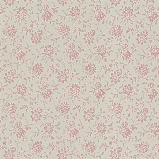 Scrimshaw Floral Wallpaper in Pink