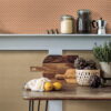 Cooper Wallpaper by Lorenzo Castillo - Pumpkin Orange Grasscloth Wallpaper - kitchen