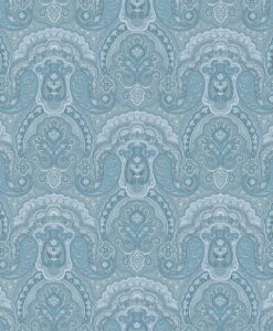 Crayford Paisley Wallpaper in Light Blue