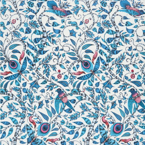 Rousseau Wallpaper in Blue by Clarke & Clarke