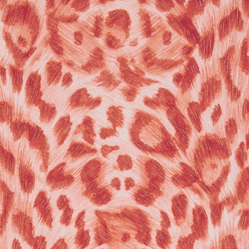 Felis Wallpaper in Red and Rose Gold by Clarke & Clarke