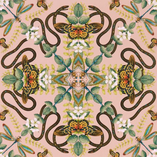 Emerald Forest Wallpaper in Blush by Clarke and Clarke